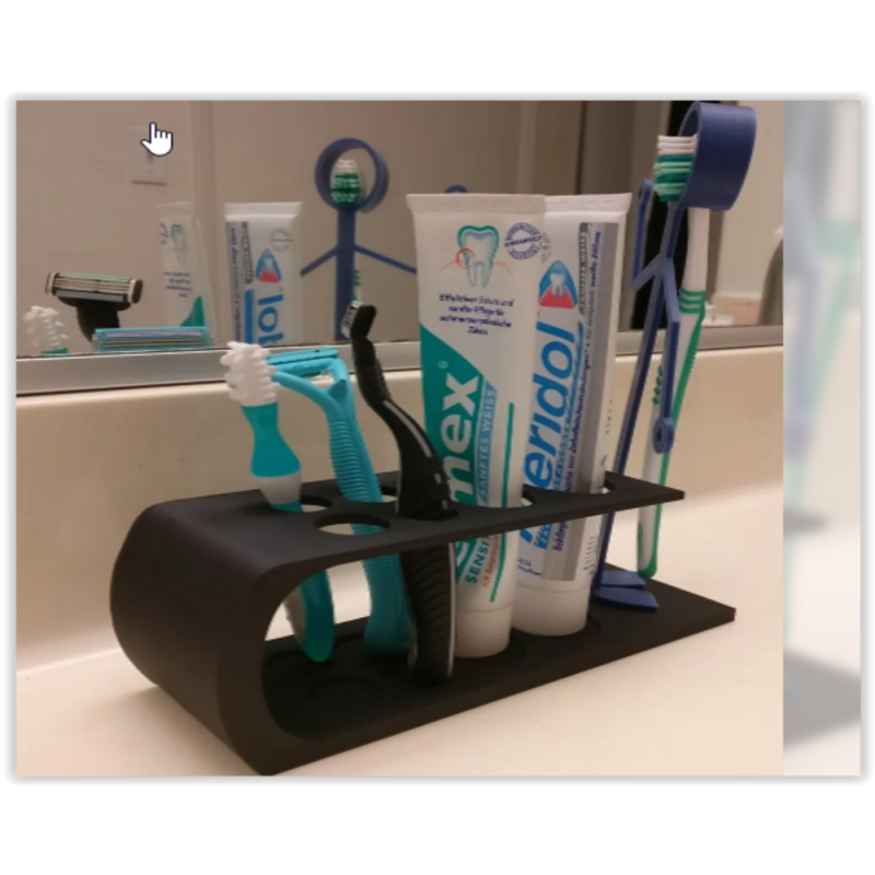 siyah diş macunluk ve banyo organizer